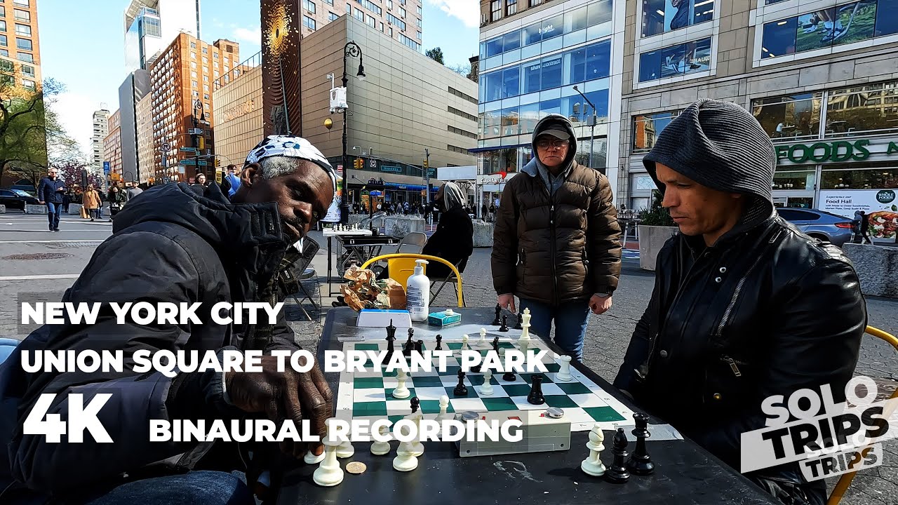 NYC | Union Square to Bryant Park | 4K | ASMR / Binaural Recording