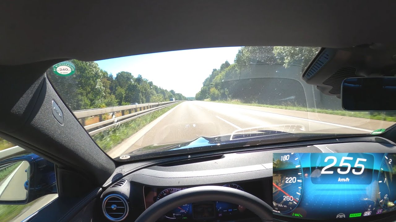 Mercedes Benz E 450 4-Matic - Fast Autobahn run to topspeed & short walkaround - POV