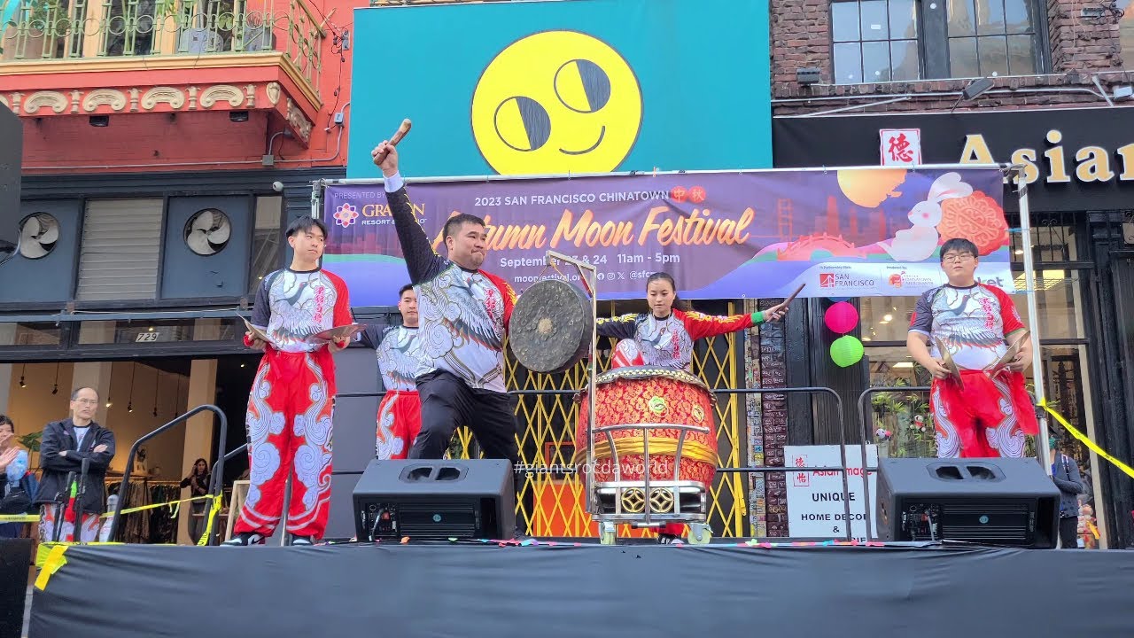 San Francisco Chinatown Mid Autumn Festival 2023 ~ Leung's White Crane Lion Dance Drumming Routine