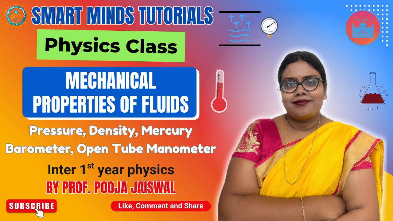 Inter 1st Physics |Mechanical Properties of Fluids| Pressure |Density |Mercury Barometer |Manometer|