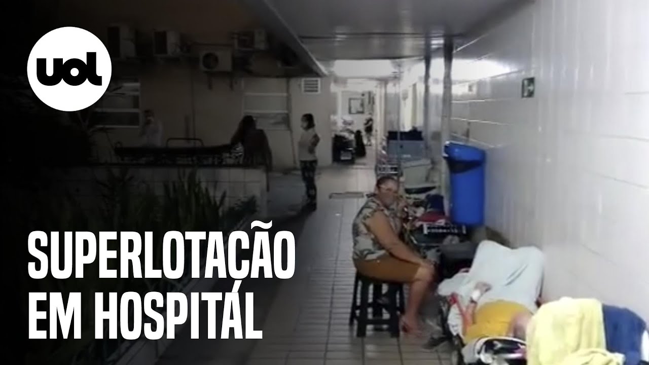 Superlotação em hospital de Recife deixa pacientes sobre papelão e sob pia