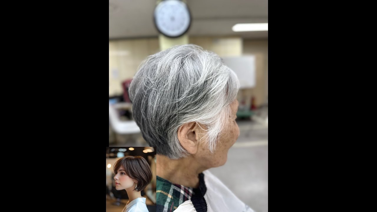 할머니 머리 젊은 여성헤어컷 어려운 머리를쉽게 예쁘게 컷할수 있게 됩니다
