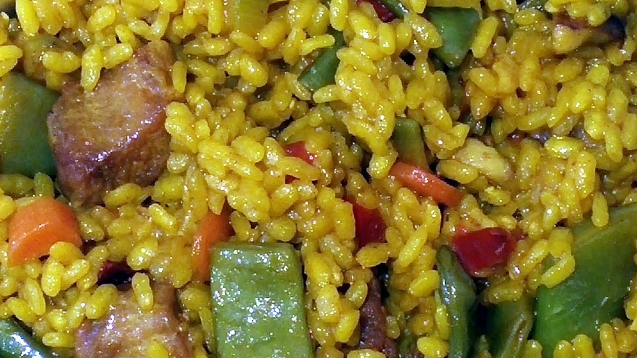 Arroz con secreto ibérico y verduras en olla exprés, al estilo de Mariaje