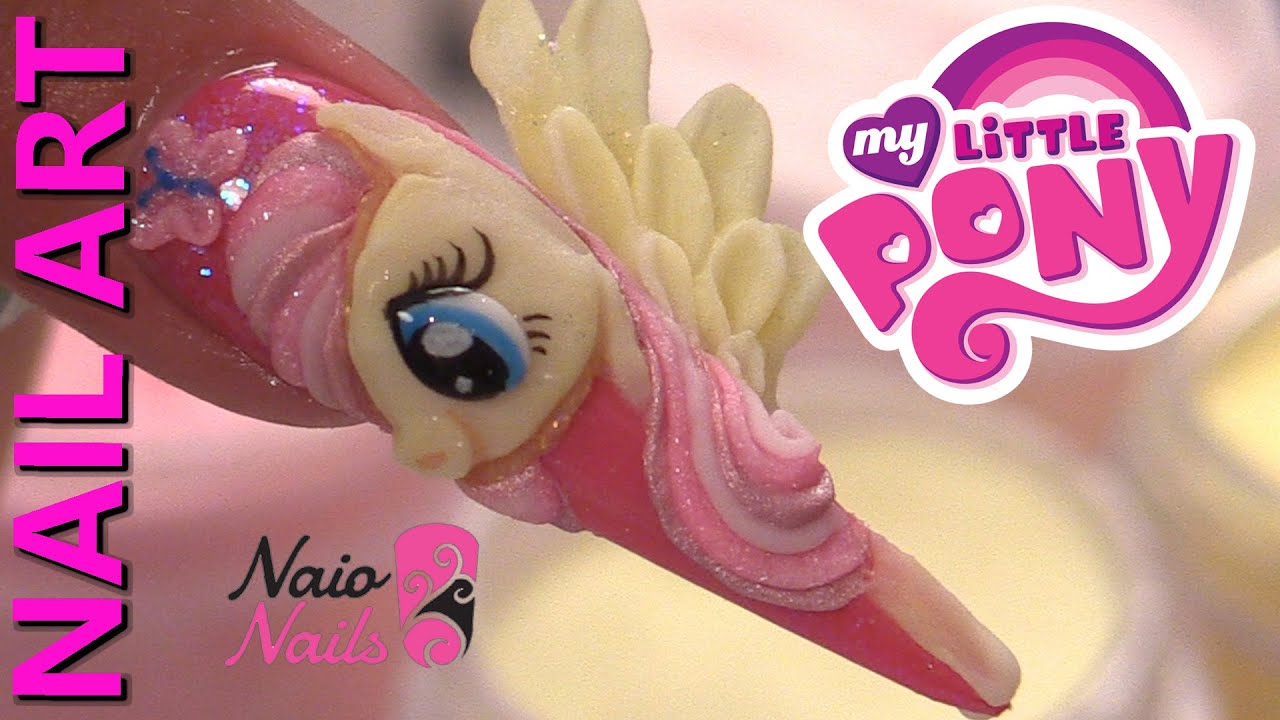 My Little Pony 🦄 Nail Art Tutorial 💅 3D Acrylic Fluttershy 🦄 As Requested