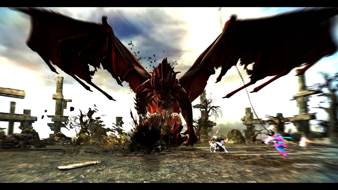 Vindictus : Ancient Elchulus (Fire Dragon) Boss Fight [Raid]