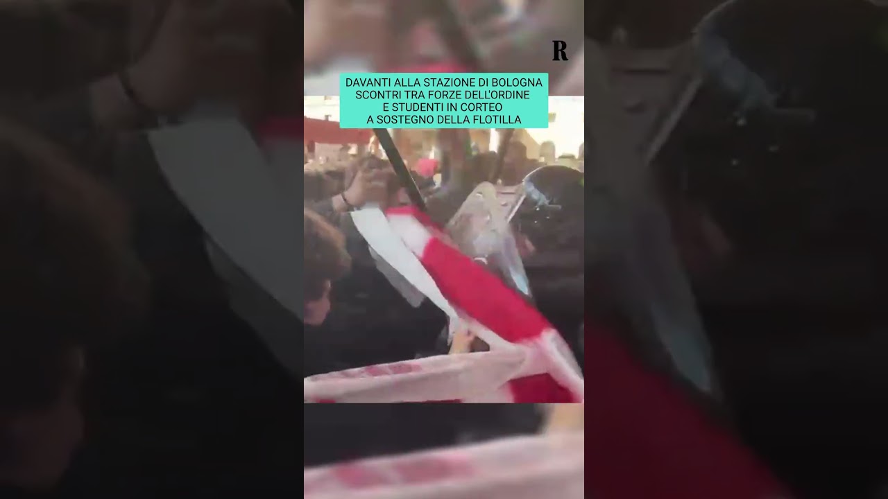 Scontri a Bologna tra studenti e forze dell'ordine al corteo a sostegno della Flotilla
