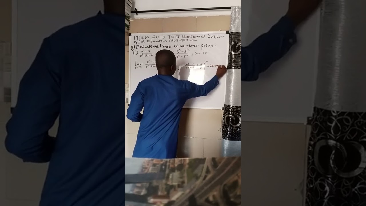 CALCULUS: FUTO MTH102 TEST QUESTIONS AND SOLUTIONS BY SIR EDUMATHS.