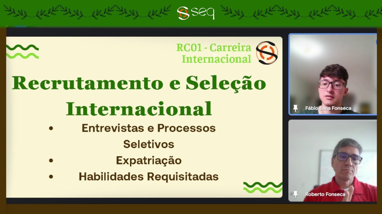 Roda de Conversa - Carreira Internacional