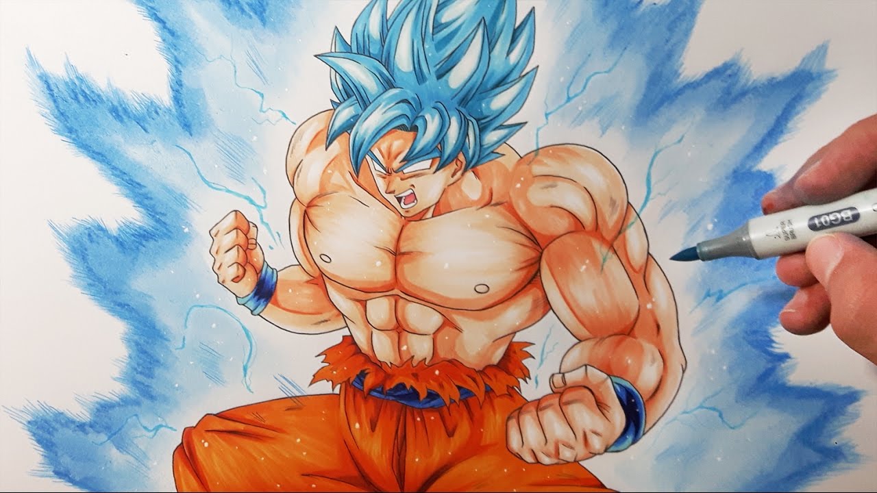 Drawing Goku ULTRA Super Saiyan BLUE | Drawing BATTLE VS  DIBUJAME UN, TOLG ART and MULA DRAWS
