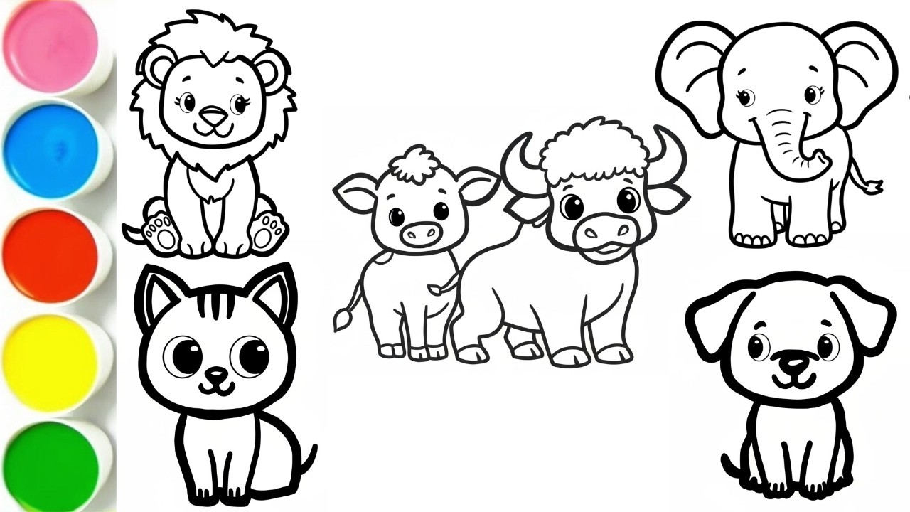 Different Animals Drawing and Coloring for Kids | Learn Animals for Toddlers