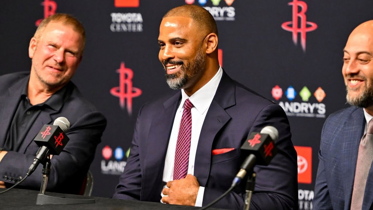 Houston Rockets Head Coach Ime Udoka Press Conference With GM Rafael Stone & Owner Tilman Fertitta