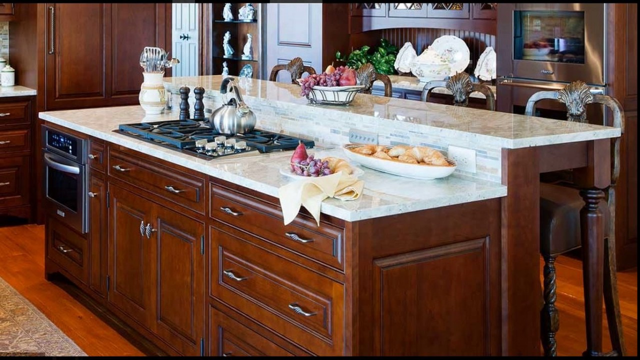 Center island cooktop kitchen designs