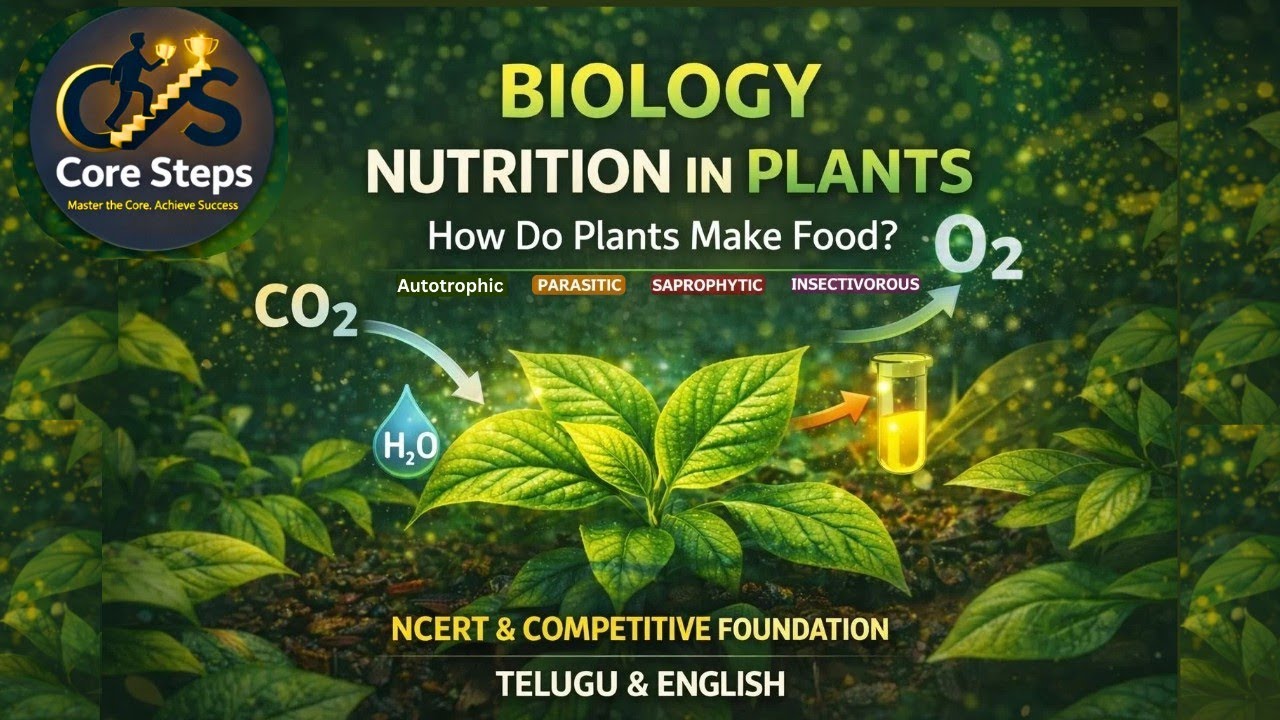 How Do Plants Eat Without a Mouth? 🌿 | Nutrition in Plants | NCERT & Competitive | Telugu + English