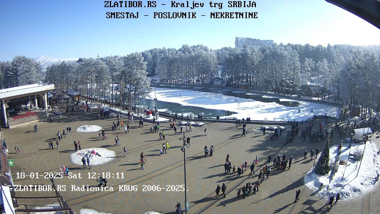 Zlatibor.rs Live kamera 19.01.2025. - Kraljev trg, jezero, Zlatibor