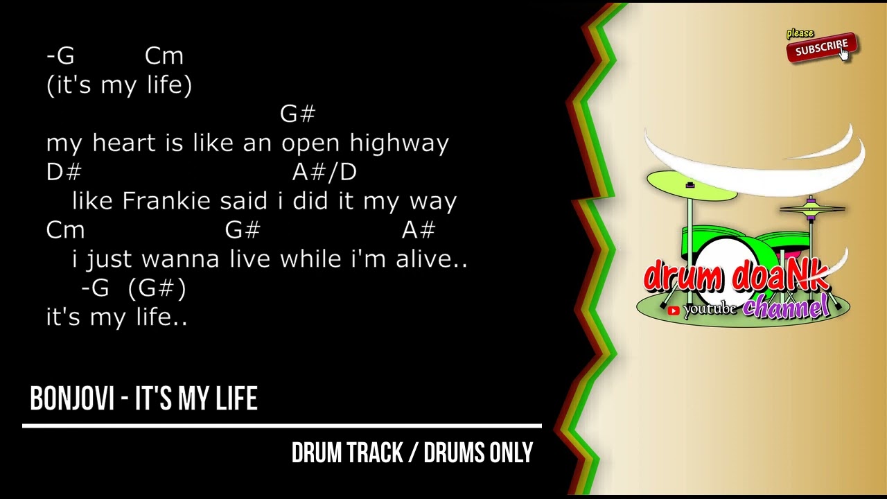 Bon Jovi - It's My Life (drums only) [guitar chords & lyric]
