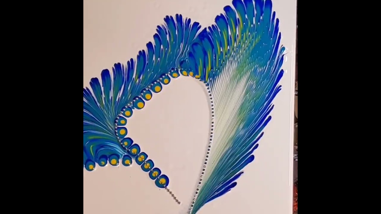 Blue Dot BUTTERFLY 🦋 Chain Pull. #pourpainting #fluidart #acrylicpouring #abstract #artwork