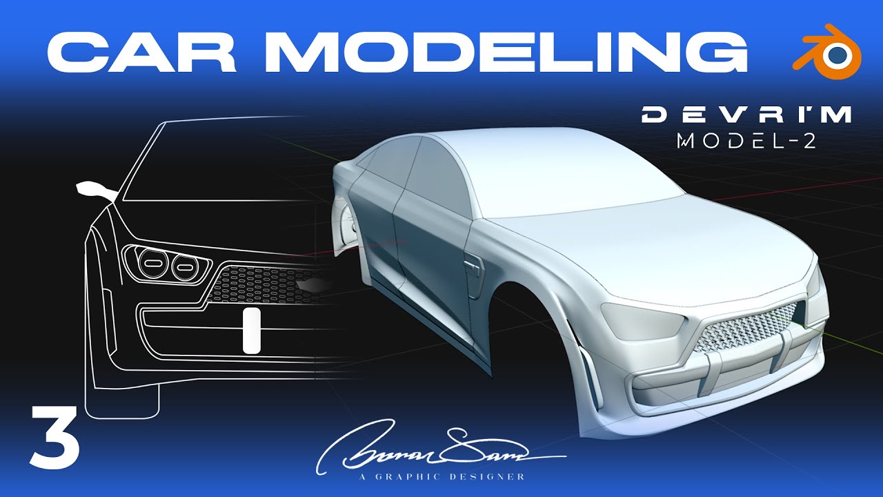 Blender 3D Car Modeling Timelapse - Devrim Model 2 - Part 3 