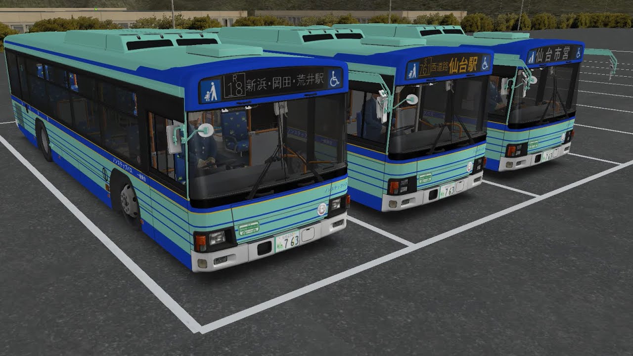 OMSI 2 仙台市営バス 元都営 車内放送 後乗り（マップはJapan Test Mapを使用）