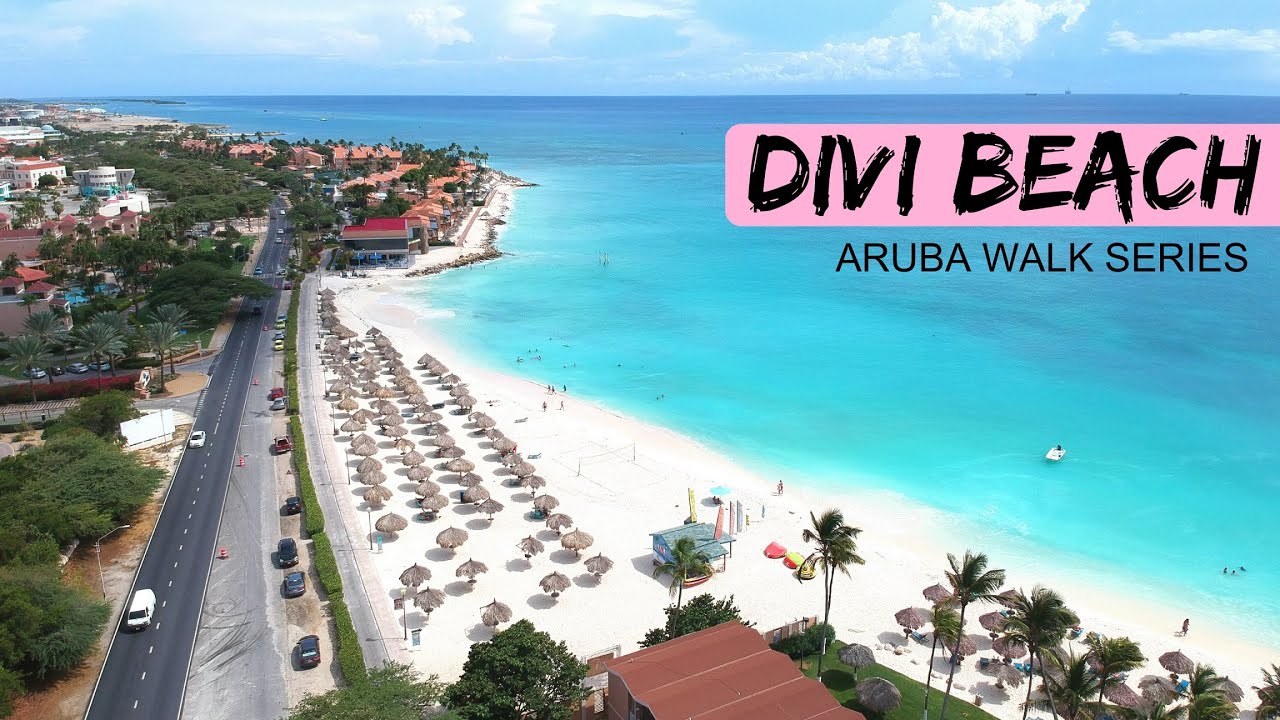 Walking along Divi Beach area + hotels and Alhambra shops