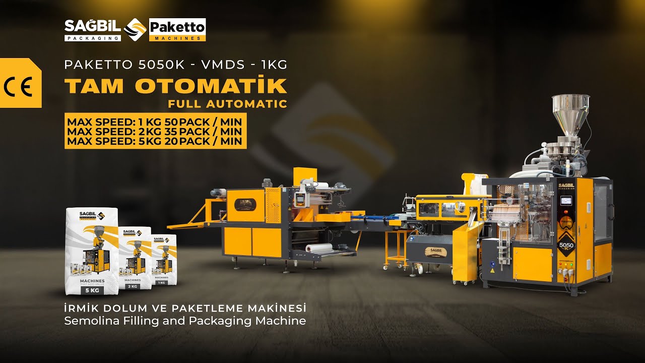 PAKETTO 5050K - VMDS 1 kg K&acirc;ğıt Dolum Paketleme Hattı / Paper Filling Packaging Line 2F2R Creative