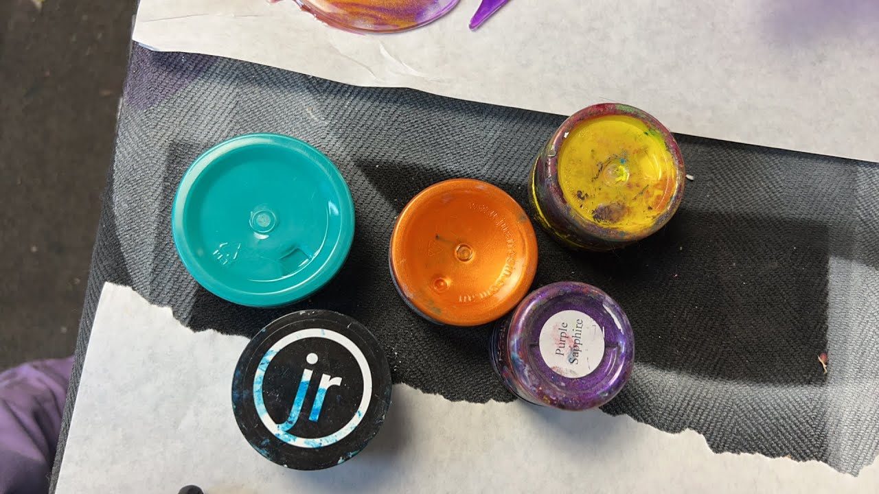 Pouring with Sunset Colors #ResinArt