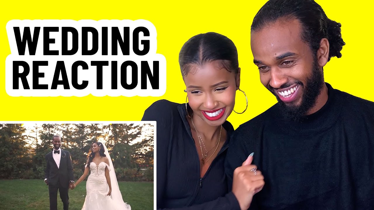 REACTING TO OUR WEDDING VIDEO 🤩