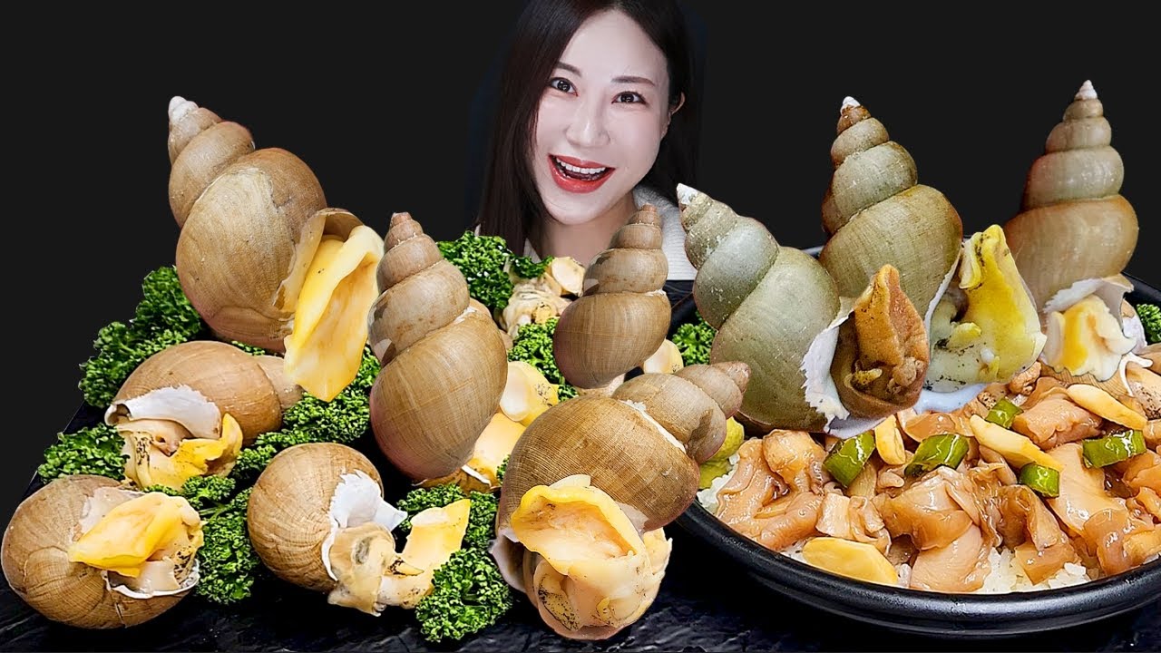 Паровая морская раковина (Whelk) Соевая соуса Маринованная морская раковина (Tapping ASMR) Мукбанг