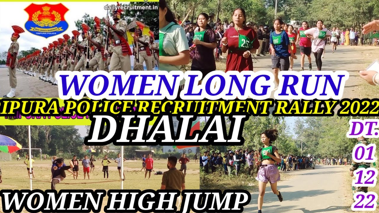 tripura police recruitment rally 2022.women long run and high jump.