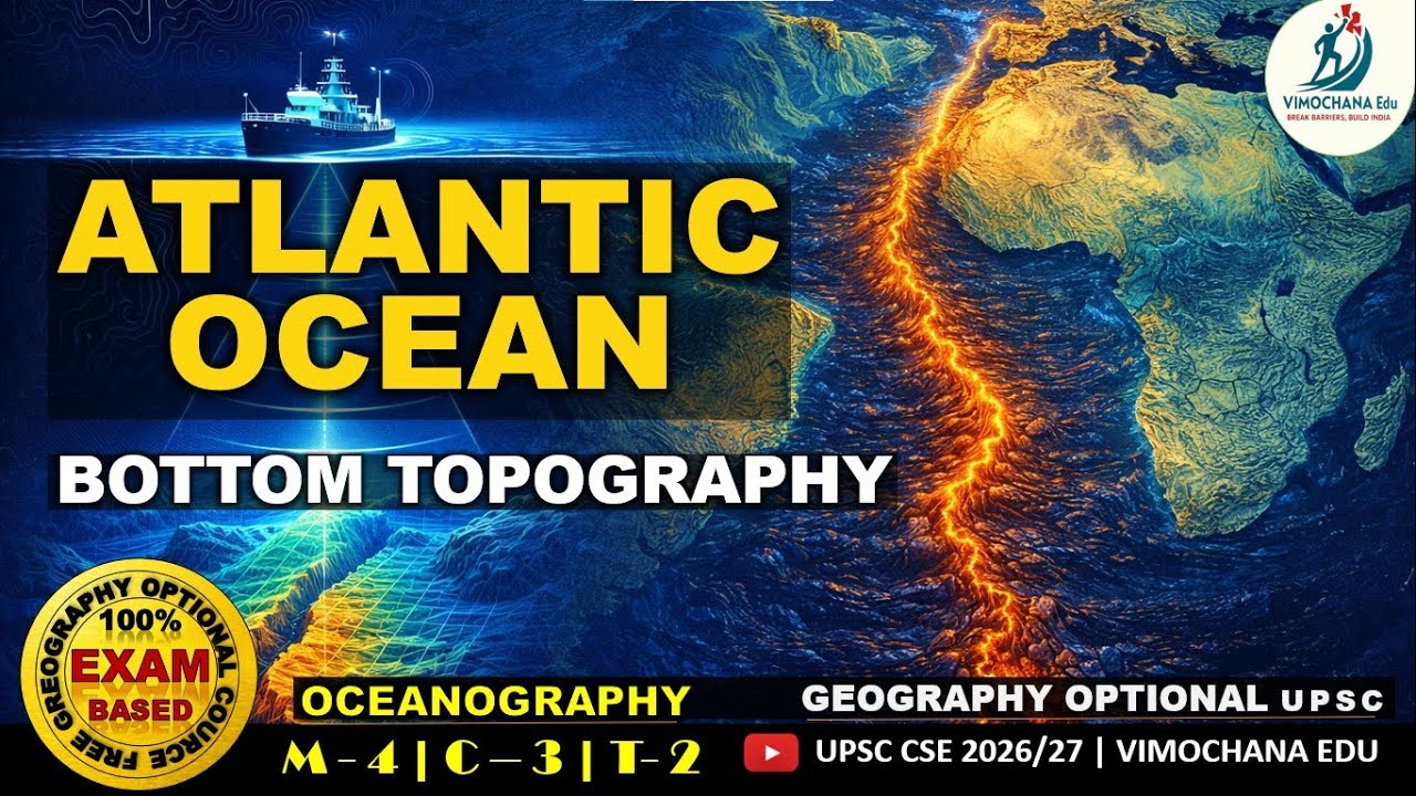 Bottom Topography of Atlantic Ocean | Bathymetry & Climate Linkages | upsc geography optional