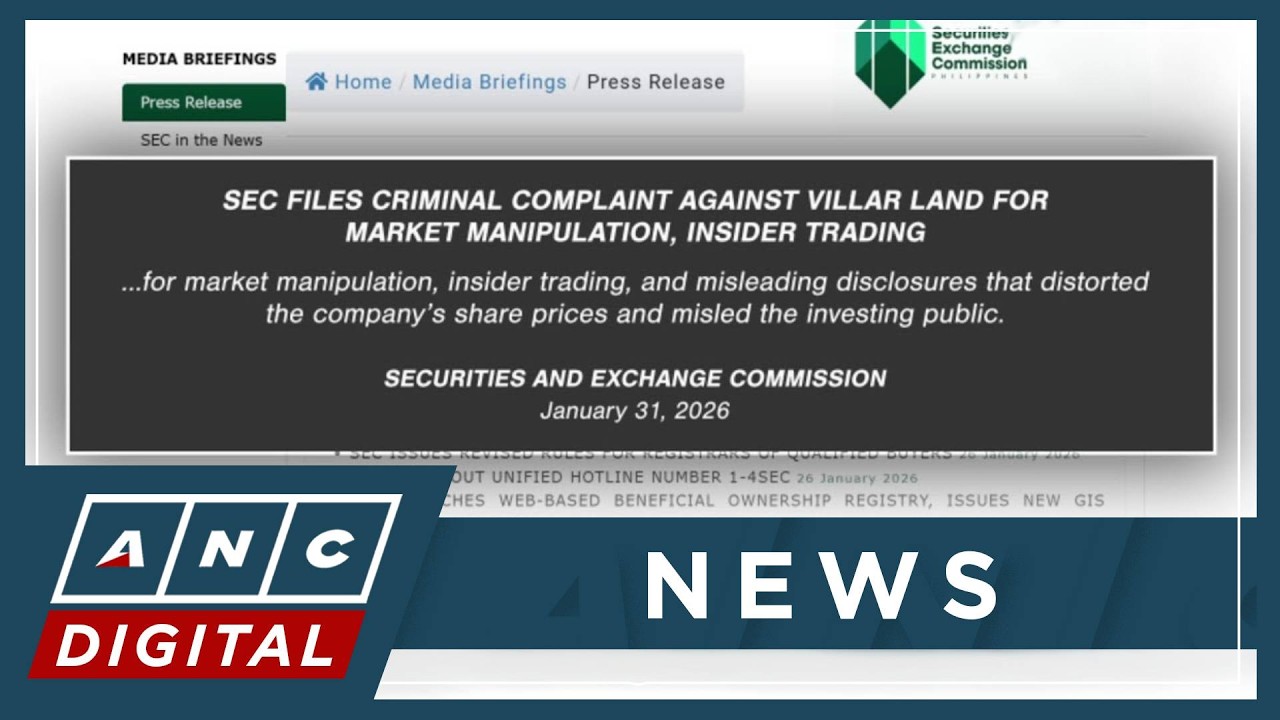Villar Land yet to receive copy of SEC complaint; says officials 'entitled to due process' | ANC