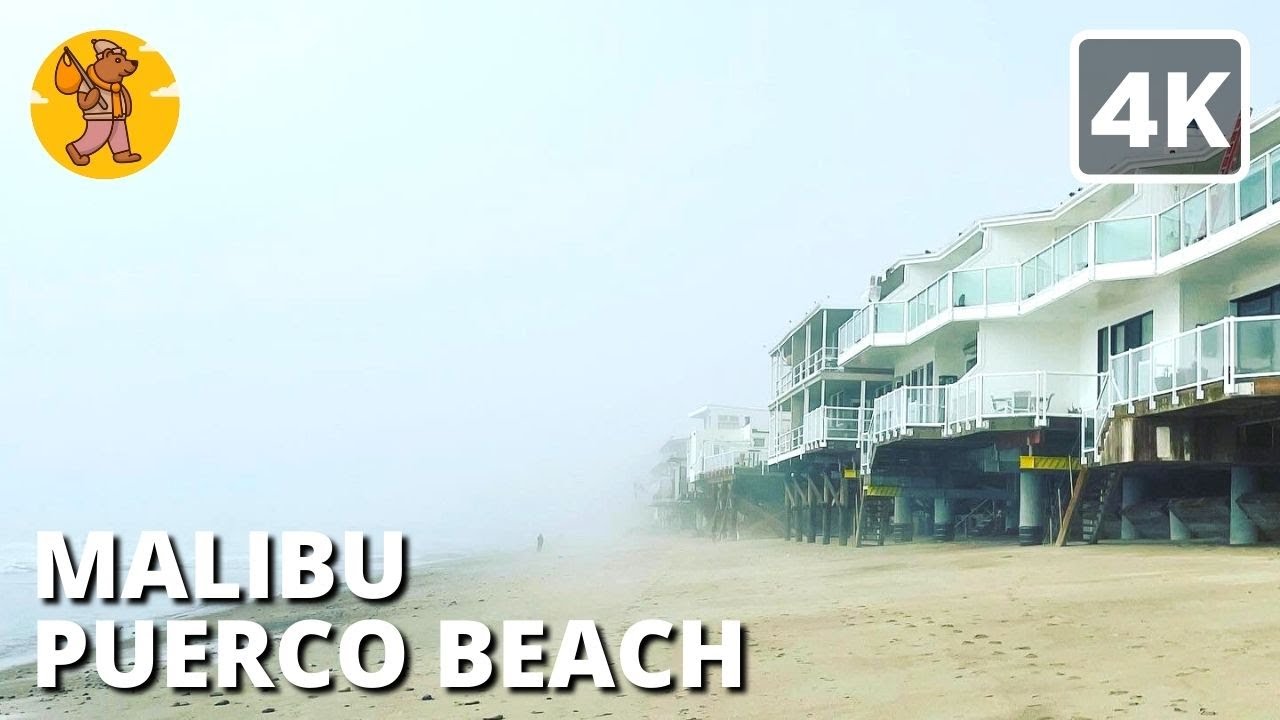 Puerco Beach in Malibu Walking Tour CA | {4k} 🔊 Binaural Sound