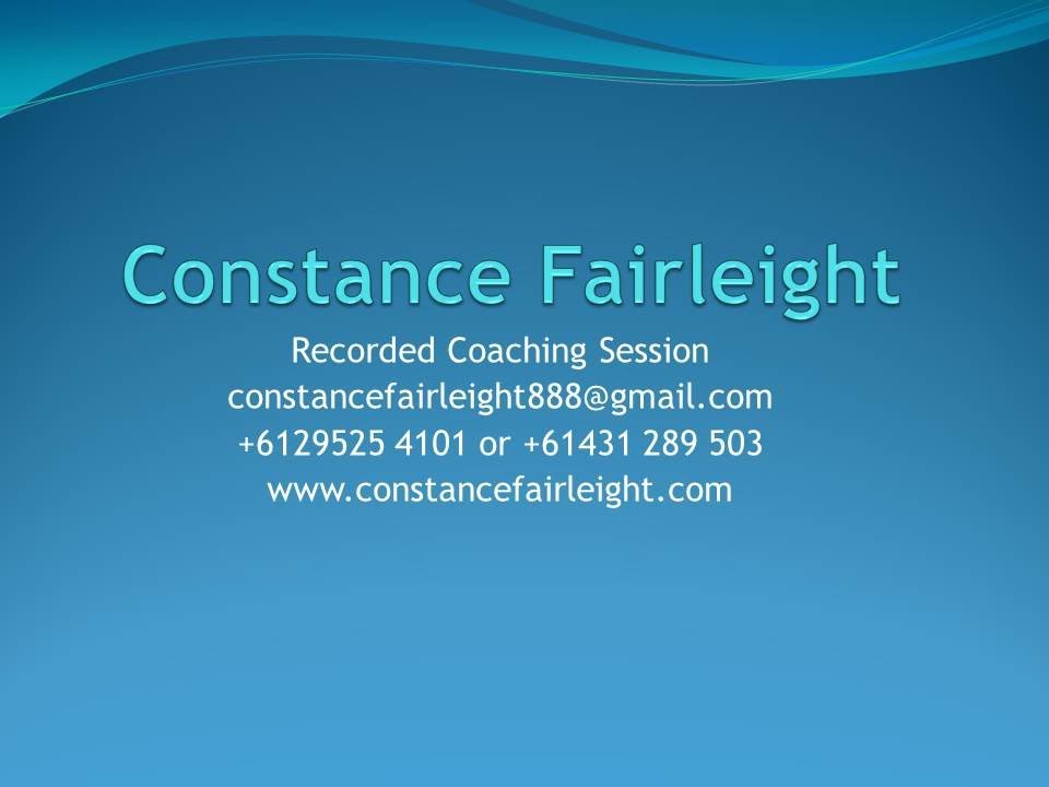 Constance Fairleight Recorded Coaching Session RRI