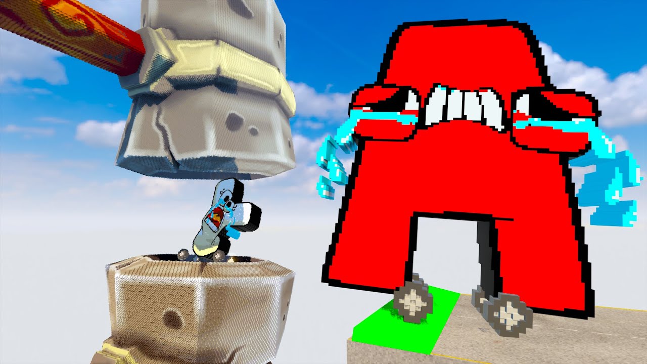 Alphabet Lore A-Z vs Giant Hammer in Teardown
