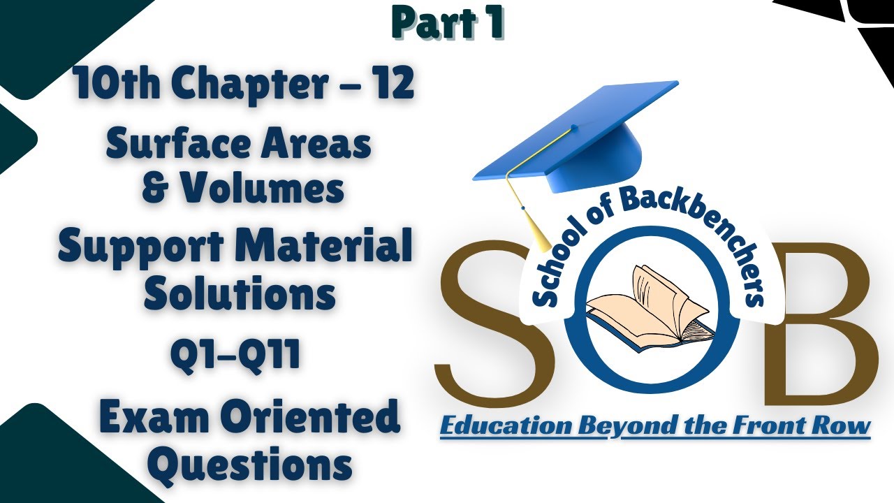 10th Maths Chapter 12 Surface Areas & Volumes Part 1 #supportmaterialsolution #importantquestion