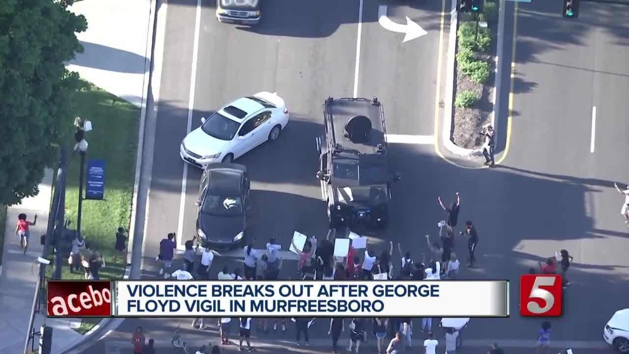 Violent outbursts, city curfew follow peaceful rally in Murfreesboro