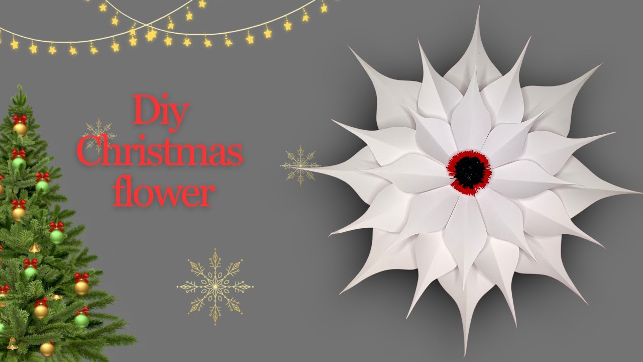 Christmas Flower Making With paper🌲| Christmas flower decoration ideas 