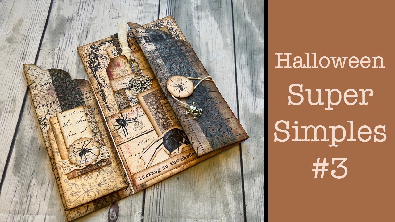 Halloween Super Simples #3 FULL TUTORIAL, Halloween Junk Journaling Tutorial, Ephemera