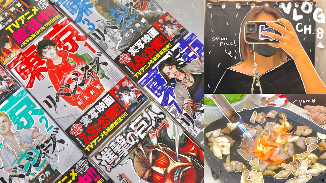 vlog ch.8🧚🏻‍♀️🧷// manga haul/shopping, gshopper, senior pics, getting ears pierced, food, etc.