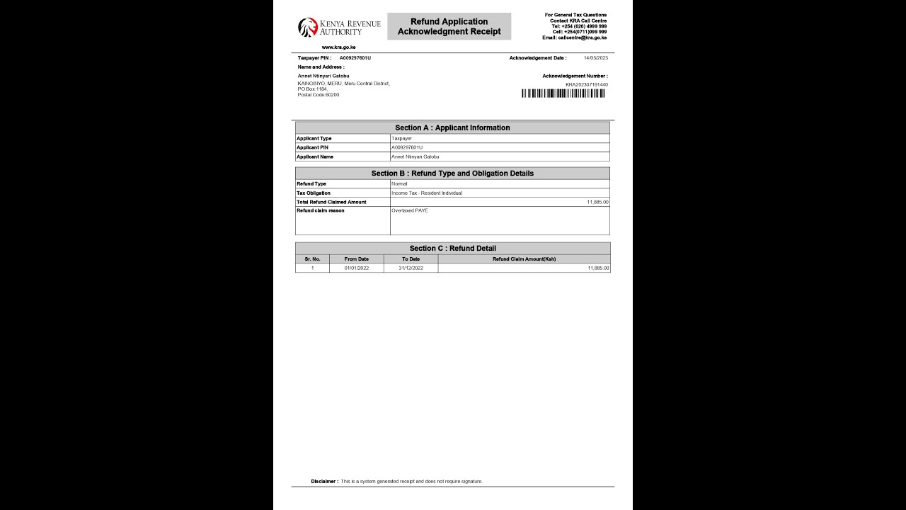 How to apply for income tax refund from KRA after filing
