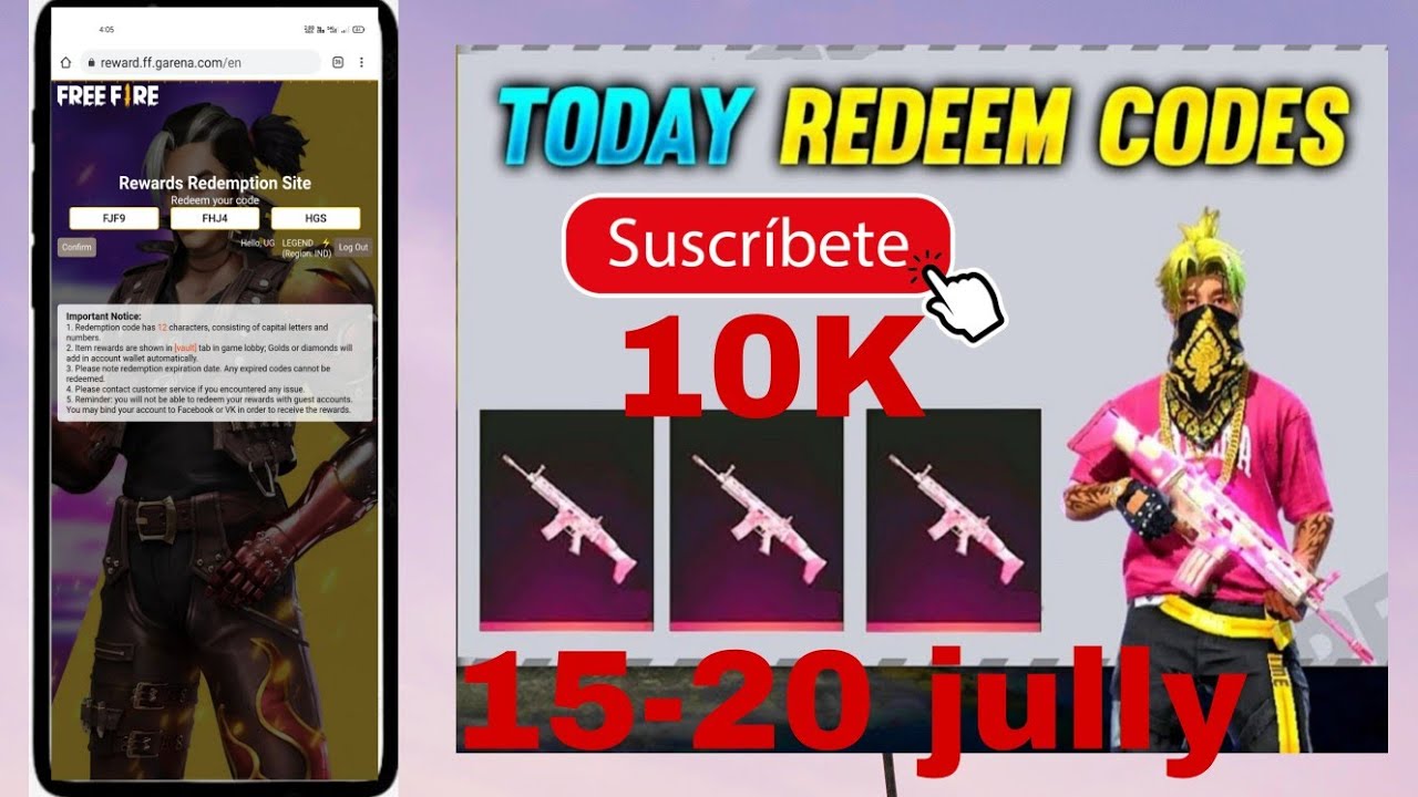 CLAIM FREE REWARDS | TODAY'S NEW REDEEM CODE FREE FIRE | 15 -20 JULY FREE REWARDS REDEEM CODE FREE
