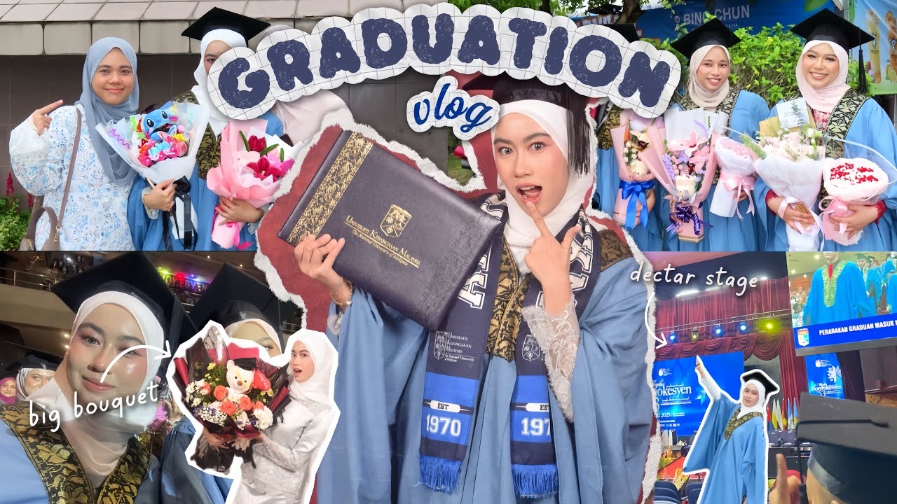 Graduation Vlog🎓: officially alumna UKM, reunion w friends, ceremony, got flower bouquets 💐 