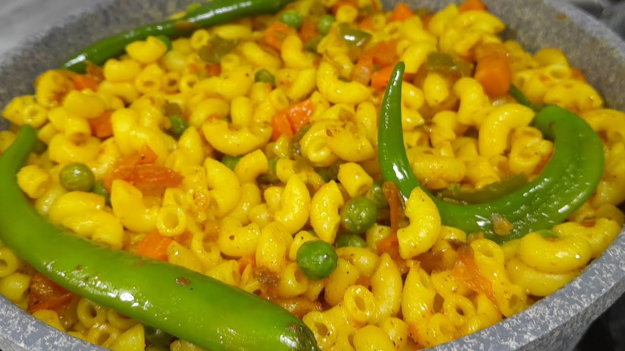 መኮረኒ በአትክልት ቀላል አሰራር - mixed vegtable macaroni