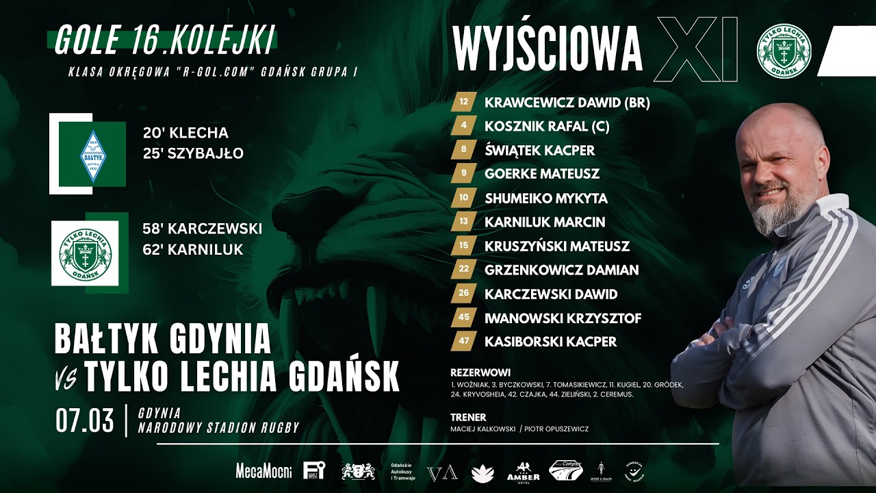 Skr&oacute;t bramkowy z meczu Bałtyk Gdynia - TLG | 2:2 | 07.03.2026