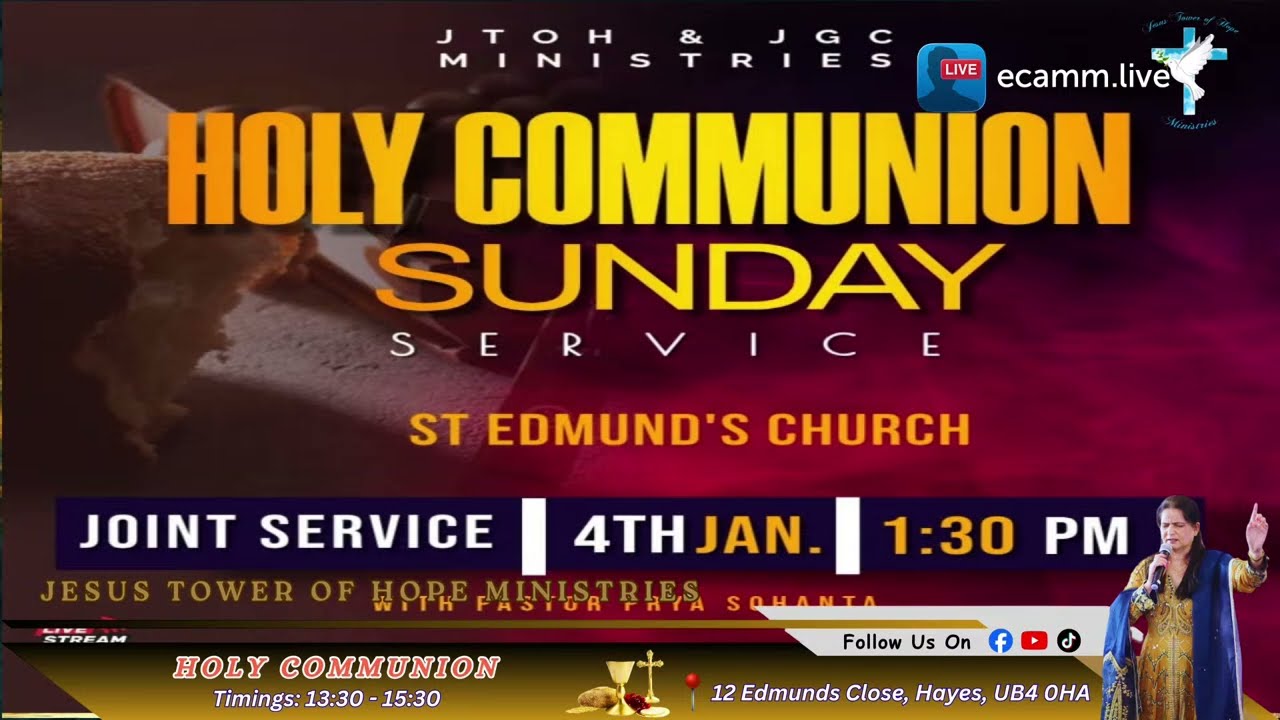 🔴🅻🅸🆅🅴  - THU. 04THJAN. 2026 | Holy Communion | Jesus Tower of Hope Ministries