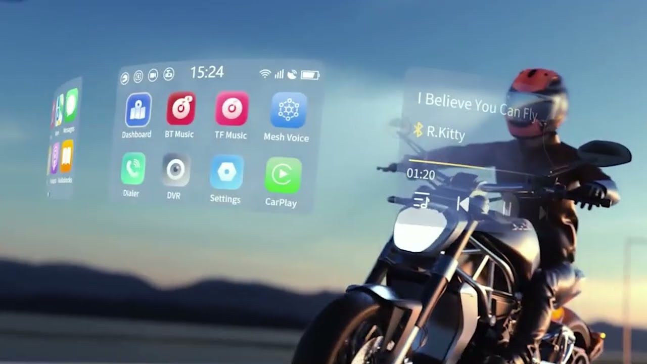バイク用ヘッドアップディスプレイ：KDR-BH2/KDR-BH2-SE【3D動画】