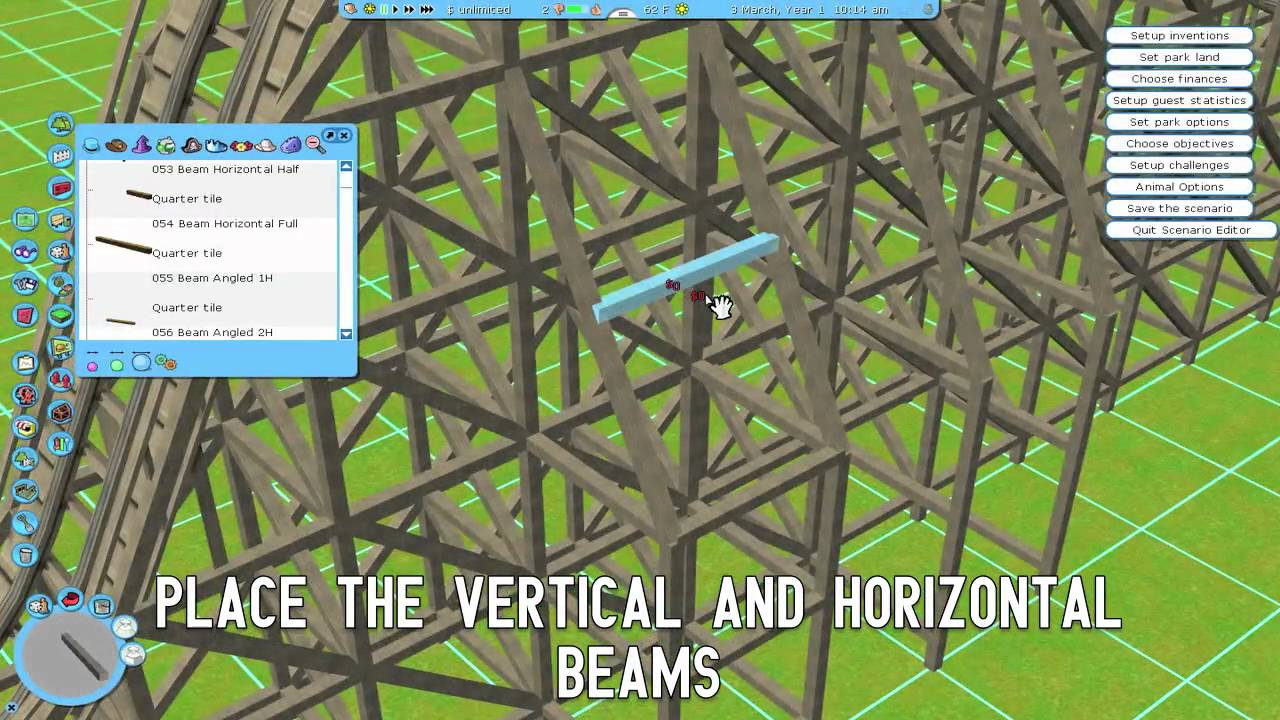 Rct3 - How To Custom Support A Wooden Coaster Tutorial - Part 1