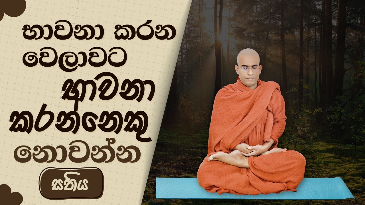 භාවනා කරන වෙලාවට භාවනා කරන්නෙකු නොවන්න ‍|| සතිය || Namalgamuwe Wijayaseela Thero || යෝගාවචර උපදෙස්