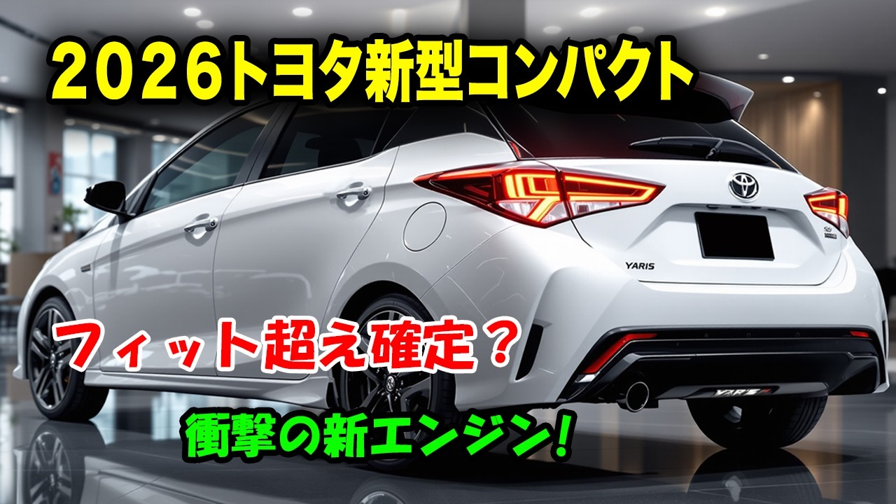 ２０２６トヨタ新型コンパクトカー発売、4気筒エンジン搭載！新型ヤリスフルモデルチェンジ最新情報！