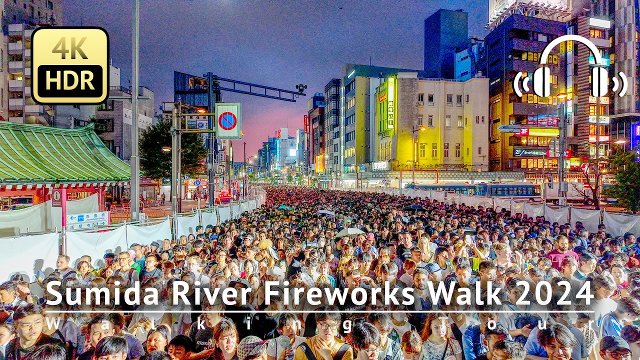 Tokyo's Biggest Fireworks Festival - Sumida River Fireworks Walk 2024 [4K/HDR/Binaural]