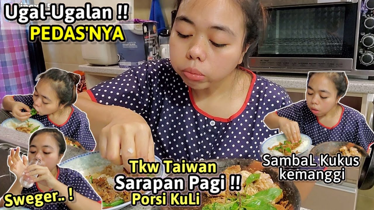 SARAPAN PAGI - Porsi KuLi⁉️ PEDAS'NYA SambaL Kukus Ayam Goreng